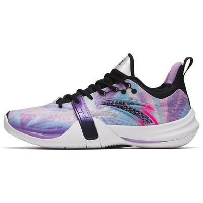 Light Crazy 4 Team Amortiguación Antideslizante Resistente al Desgaste Zapatillas de Baloncesto de Caña Baja Hombre zapatilla Púrpura Negro 112321601-4