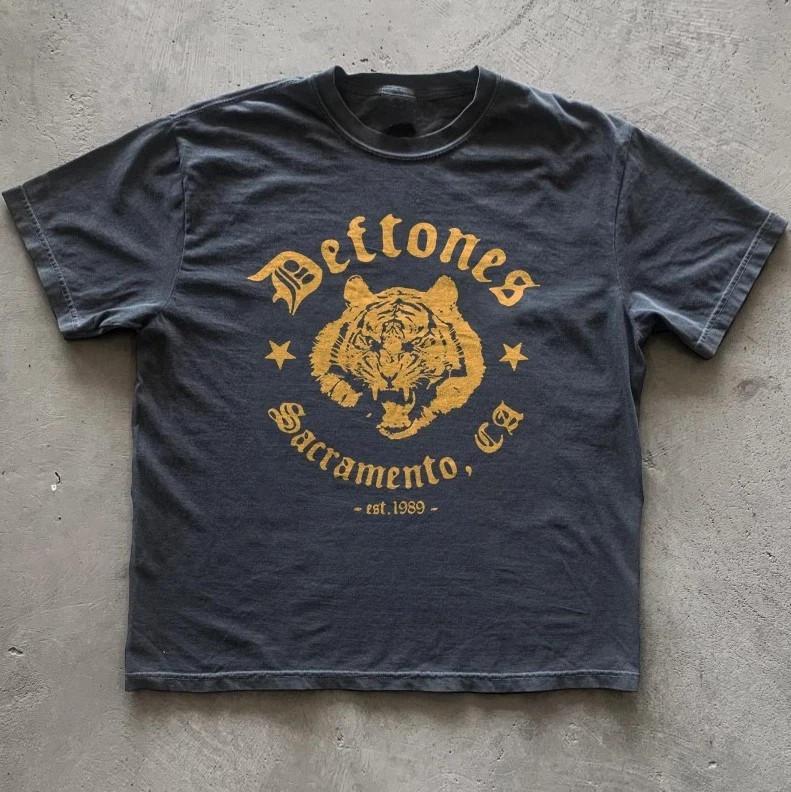 HOT Vintage Deftones Sacramento Tiger Unisex Black TShirt Full Size S3XL Unisex T-Shirt XXXL