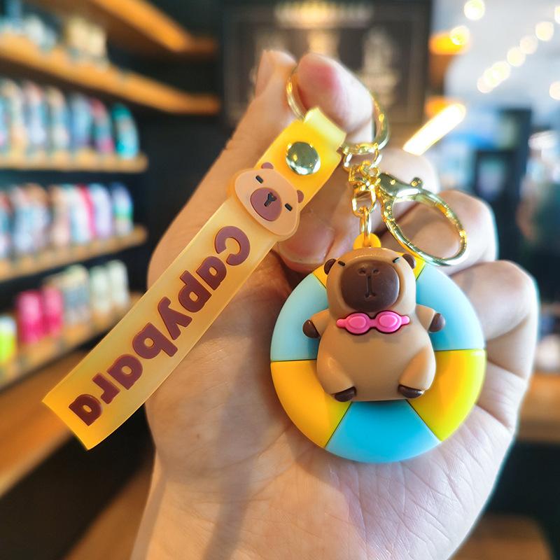 

Creative Cute Capybara Keychains for Car Keychain Anime Cartoon Capibala Women Doll Keyring Charm Holiday Gifts Jewelry Fashion