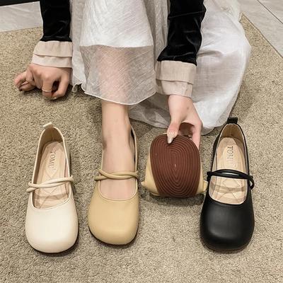 Fashion Shoes Woman Casual Female Sneakers Soft All-Match Shallow Mouth Flats Round Toe New Moccasin Grandma Summer Dress Mary Jane