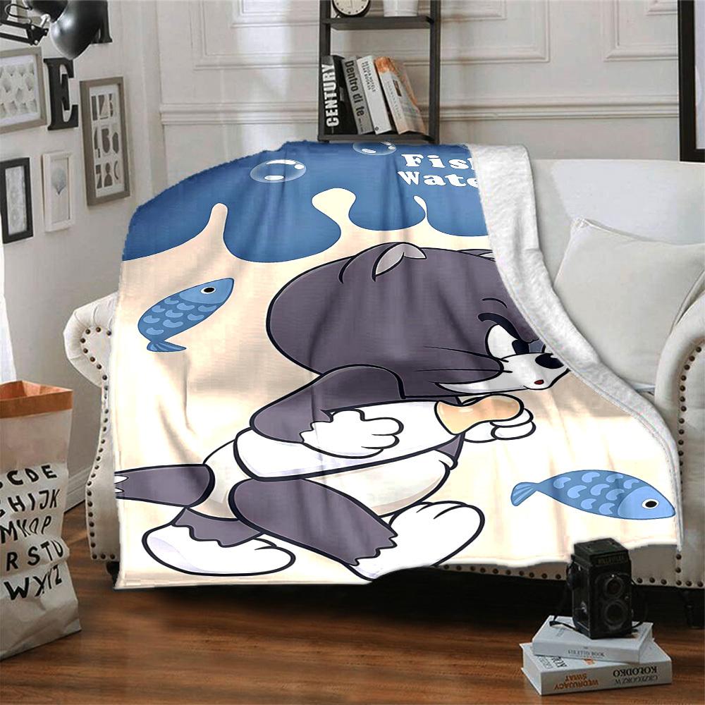1pc Fish Water Blanket Lightweight Flannel Throw for Sofa Bed Travel Camping Livingroom Office Couch Chair 1112KK