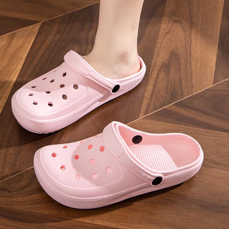 Unisex Summer Lightweight Non-slip Beach Sandals, Two-Wear Closed-Toe, Breathable Dual-Color Slippers