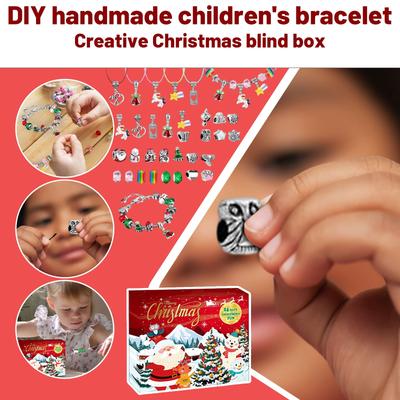 Christmas Advent Calendar 24day DIY Countdown Bracelet Surprise Blind Box Christmas Decoration Combo Bracelet Blind Box Gift Set