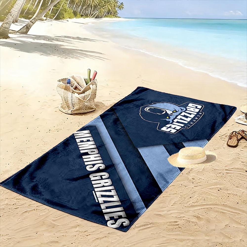 Large Beach Towel with Memphis Grizzlies Logo, Quick Dry, Soft and Absorbent, for Basketball Fan Beach Pool Travel
