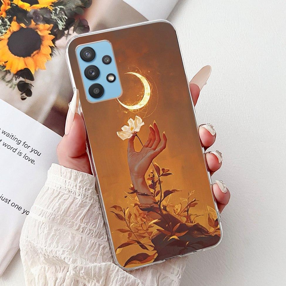 For Samsung A32 5G Case SM-A326B Clear Cute Cat Fashion Funny Painted Back Cover For Samsung Galaxy M32 5G Phone Case SM- M326B