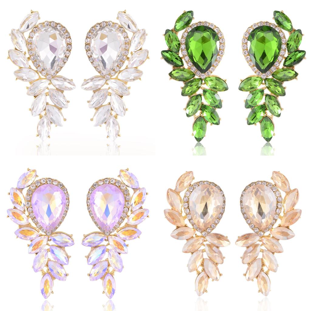 Alloy Geometric Dangle Earrings With Cubic Zirconia For Women Fashion Jewelry