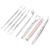8pcs   set Dental Tartar Scaler Teeth Pick Teeth Tartar Scraper Mouth Mirror Flashlight