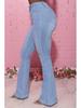 Women's High Waist Flared Denim Trousers - Large Sizes Available