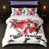 Set Biancheria da Letto Personalizzato Cristiano Ronaldo con Nome Testo 1 Copripiumino+2 Federe Logo Calcio Regalo Personalizzato per Occasione Speciale Arredamento Camera da Letto