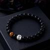 Festive Gifts Matte Black Onyx Tiger Eye Basketball Charm Beaded Bracelet Sporty Fashion Jewelry For Men Daily Wear Gift