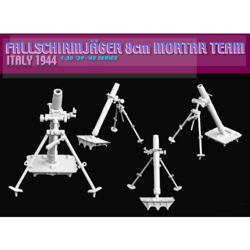 Dragon 1/35 WWII German Fallschirmj?ger 8cm Mortar Team Plastic Model Kit DR6215