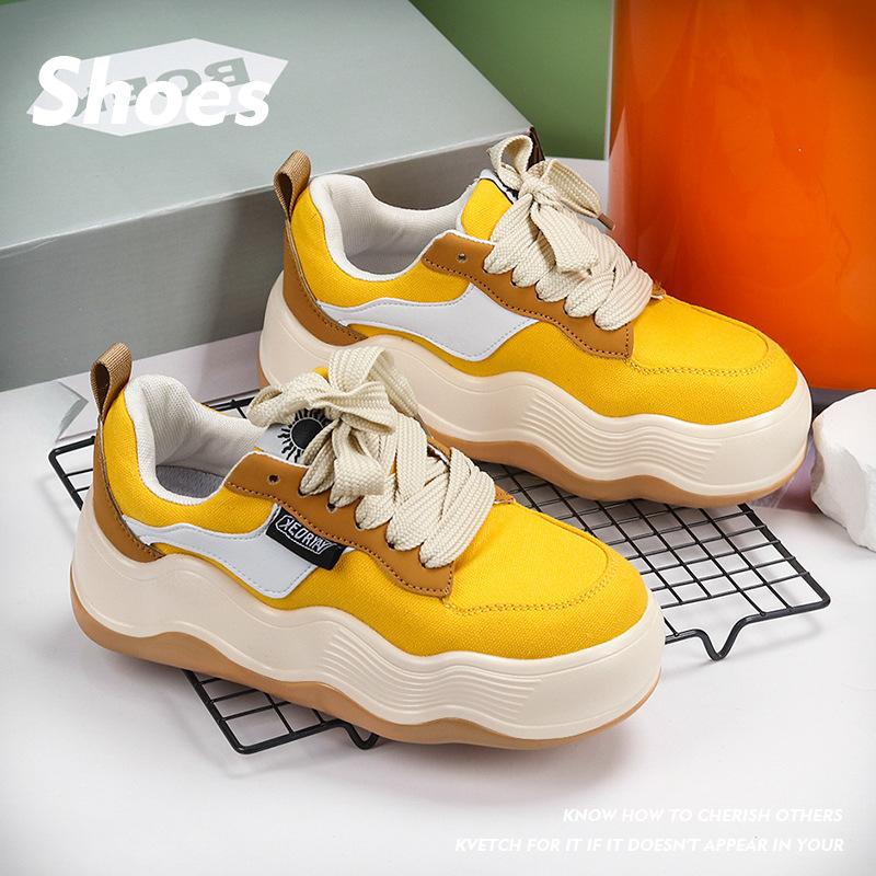 

Новая обувь на толстой подошве, ретро и нишевые кроссовки, спортивная и универсальная обувь 44 жёлтый