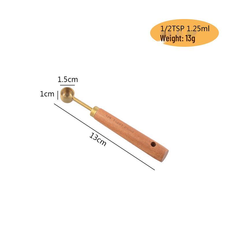 8-delige RVS Maatbeker & Lepel Set met Aciahout Handvatten voor Bakken