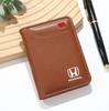 Leather Mini Credit Card Purse Portable Car Wallet For Honda civic accord fit jazz pilot CRV odyssey passport city shuttle HRV XI6