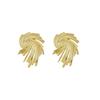 Gold Color Metal Wings Stud Earrings for Female Irregular Geometric Statement Fire-works Unique Design Women's Cool Stuff