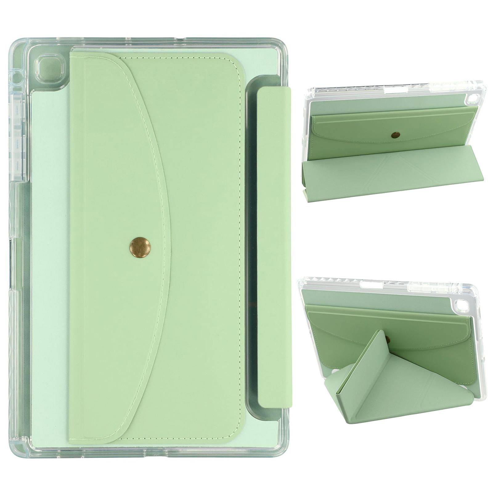 

Для Samsung Galaxy Tab S6 Lite (2020) (SM-P610/P615) Чехол-подставка Оригами Кошелек из ПУ кожи Умная обложка для планшета с держателем для карандаша Green