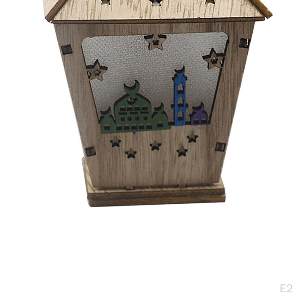 Festival Hanging Light Ramadan Eid Mubarak Decorations Wooden Ornaments led and table Lamp