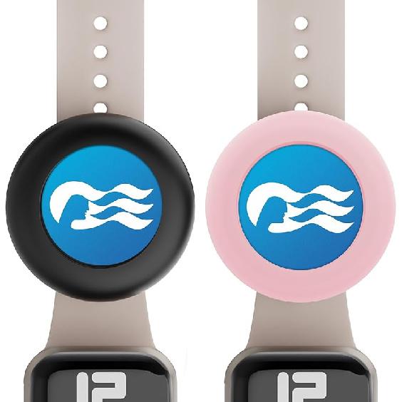 Адаптер для часов Princess Ocean Medallion, [2 шт.] держатель медальона принцессы для устройства Princess Medallion в 2023 и 2024 годах, также для Apple Airtag Dog Black/Pink