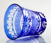 GREEM MARKET Crafts with Wooden Box Glasswork Kiriko Glass Cup Shochu Glass Kiriko Glass Product GMS00726 Number (Blue)