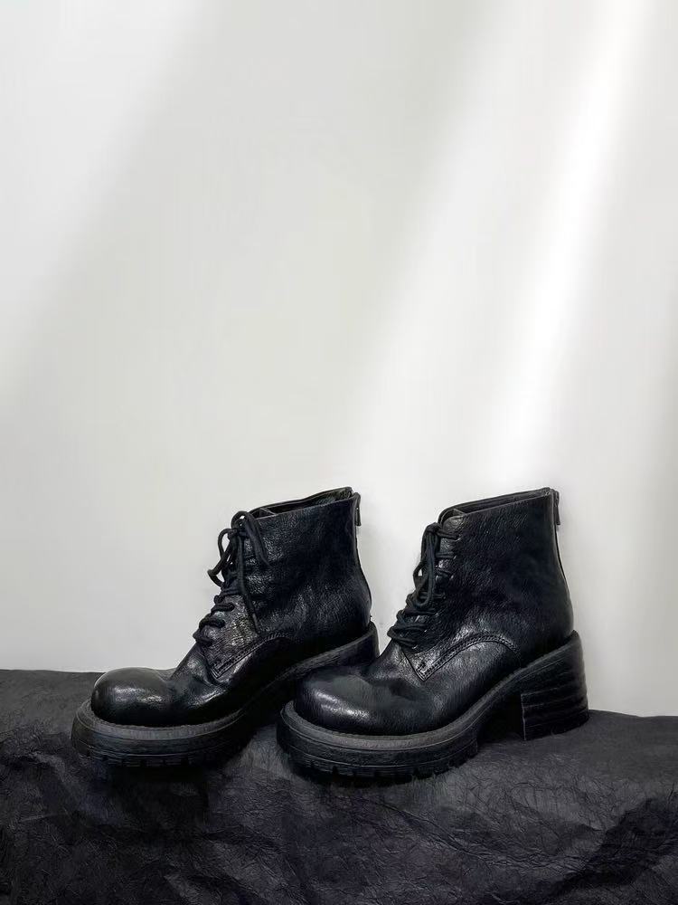 

Thick-soled Martin boots women s 2025 new popular spring and autumn single boots British style high-heeled small height-increasing short boots 35