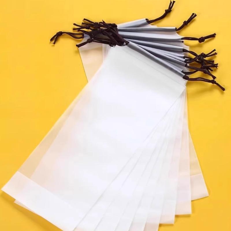 Waterproof Plastic Bag Reusable Travel Umbrellas Drawstring Storage Cover Clear Umbrellas Storage Bags Home Organizers