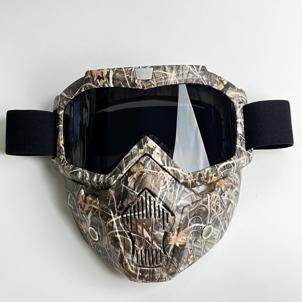Windproof Outdoor Mask Glasses Men Off-road HD Lens MX MTB ATV Anti-Fog Full Face Protection Tactical Helmet Mask Adjustable