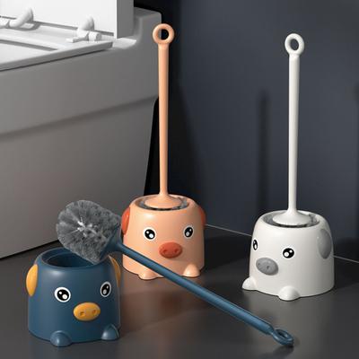 Toilettenbürste, Schweineförmige Toilettenreinigungsbürste mit rutschfestem, langem Griff, Toilettenschrubber für Badezimmer