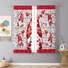 2pcs Red Love Gnome & Heart Printed Curtains, Ideal for Valentine's Day Window Decor, Romantic Home Bedroom Living Room Decor