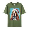 Christmas Dog Basset Hound T-Shirt Fashion Tops Tee Tops Hipster Male T Shirts Funny Cool Tee Streetwear Man