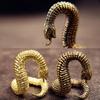 Solid Brass Snake Small Statue Desk Decorations Vintage Animal Python Miniatures Figurines Home Decors Ornaments Crafts Tea Pets