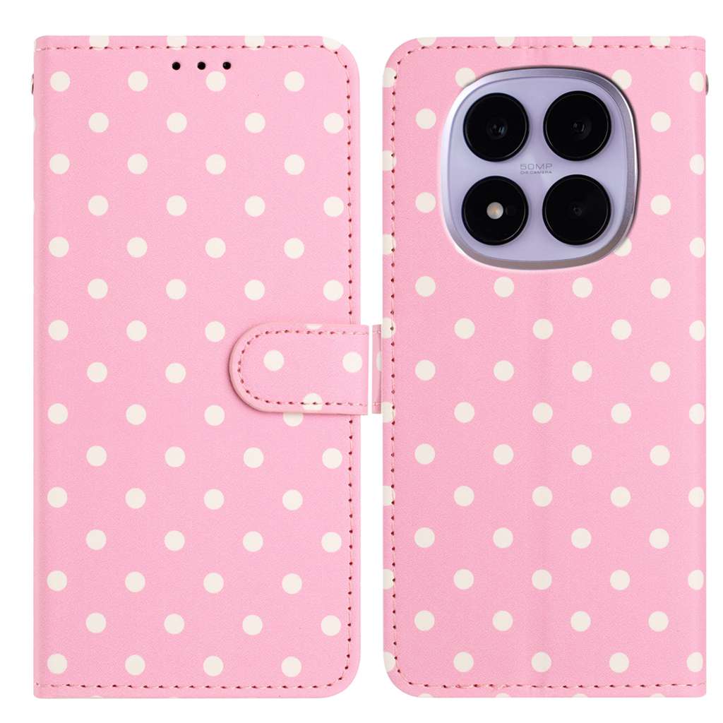 For Xiaomi Poco M8 5G/Redmi Note 15 5G (Global)/15 4G (Global) Leather Case Polka Dot Pattern Wallet Stand Folio Phone Cover