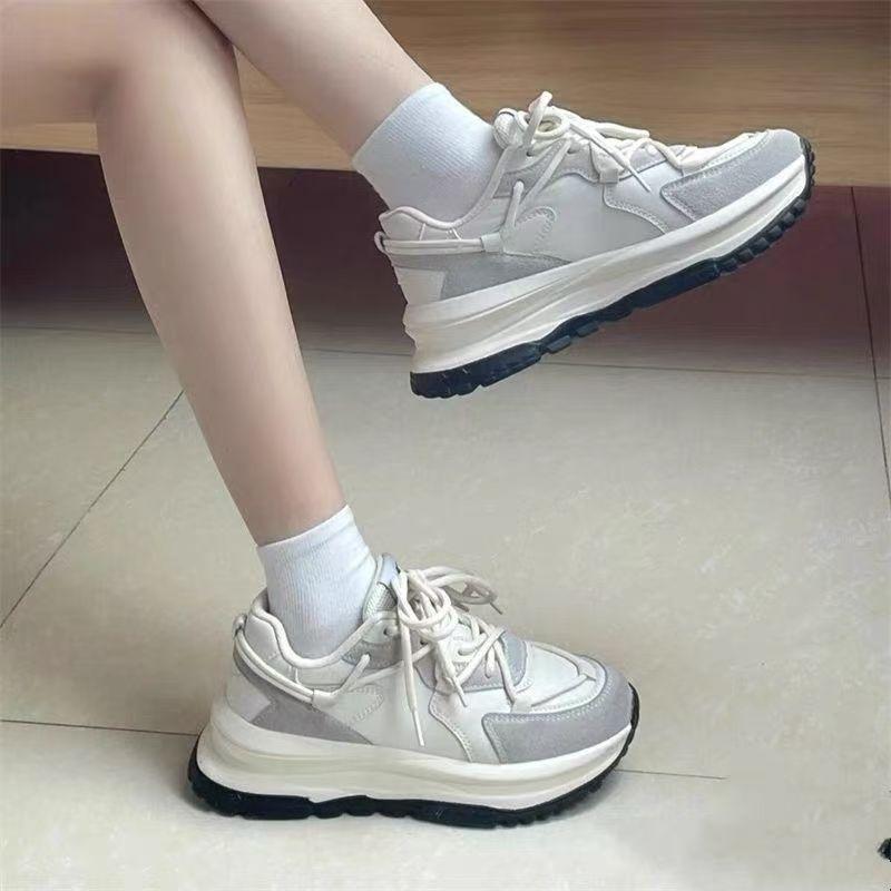 2024 Mixed Color Fashion Women's Sports Shoes Versatile Thick Sole Flat Casual Outdoor Running Women's Platform Sneakers