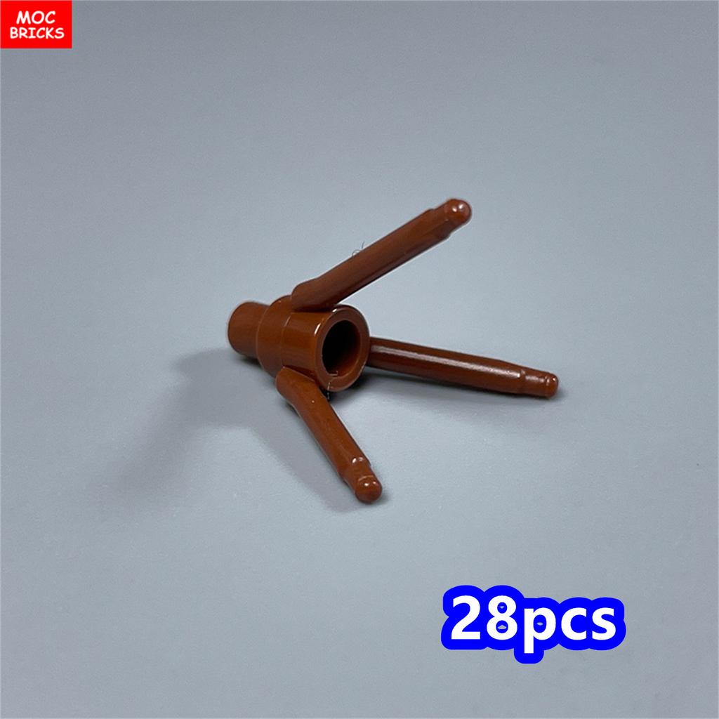 28pcs MOC Bricks 24855 Plant Flower 3 Stem Flowerpot Tree Branches Accessories Building Block Parts DIY Christmas Gift Toy