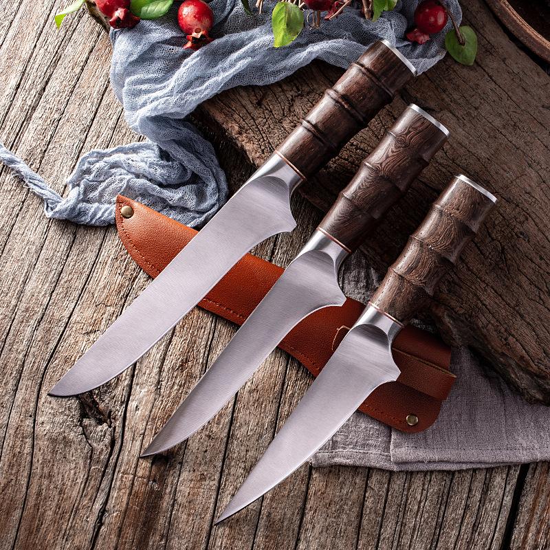 Forged Boning Knife Butcher Knife Stainless Steel Meat Cleaver  Slicing Knife Kitchen Chef Knives with Sheath