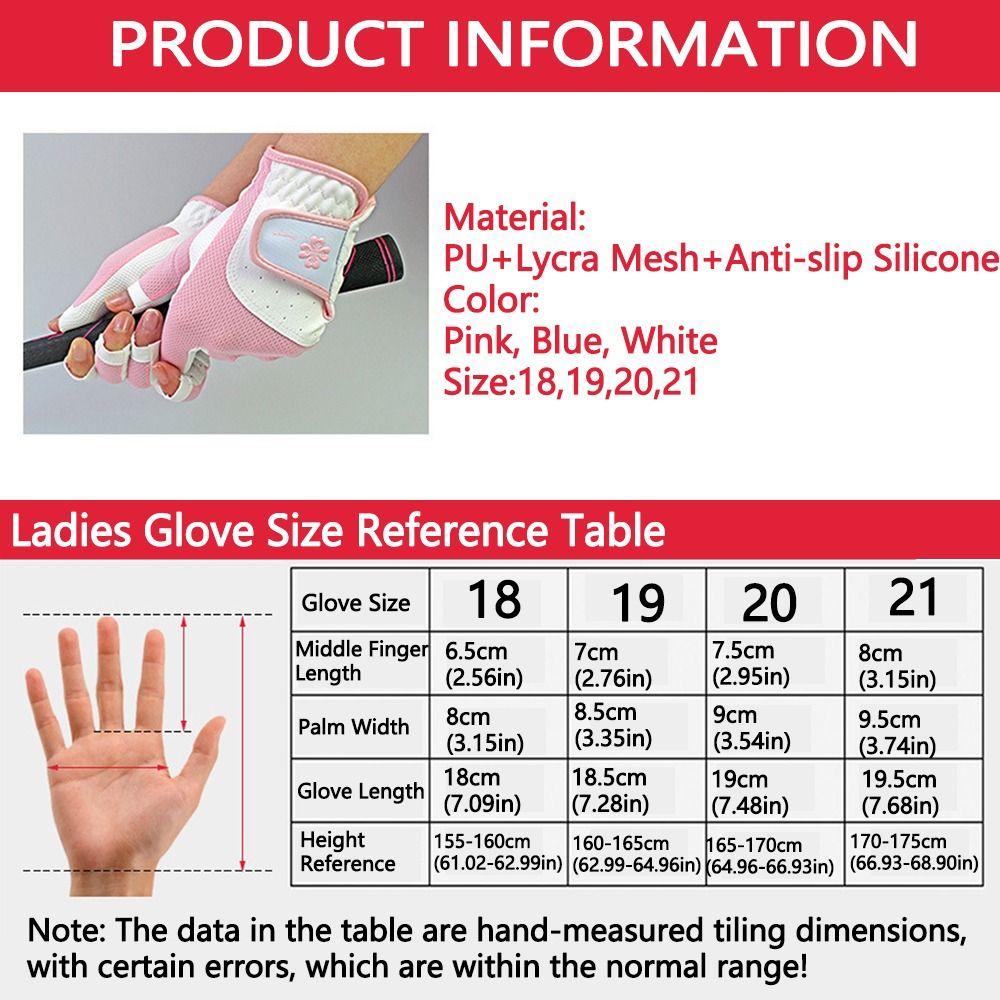 Comfortable Women's Sport Gloves Breathable Non-slip Fingerless Golf Gloves Fingerless Left Right Hand Ladies Golf Gloves