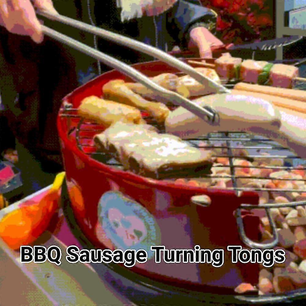BBQ Sausage Turning Tongs for Cooking,Stainless Steel BBQ Kitchen Tongs,Long Handle Kitchen Tongs for Turning Bacon Steak Meat Vegetables,Cooking Tong