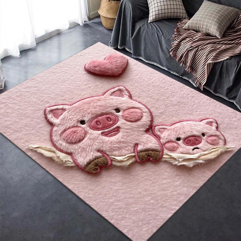 2025 New Cute Pink Pig Carpet Rug for Living Room Bedroom Home Sofa Decoration,Kids Play Non-slip Floor Mat