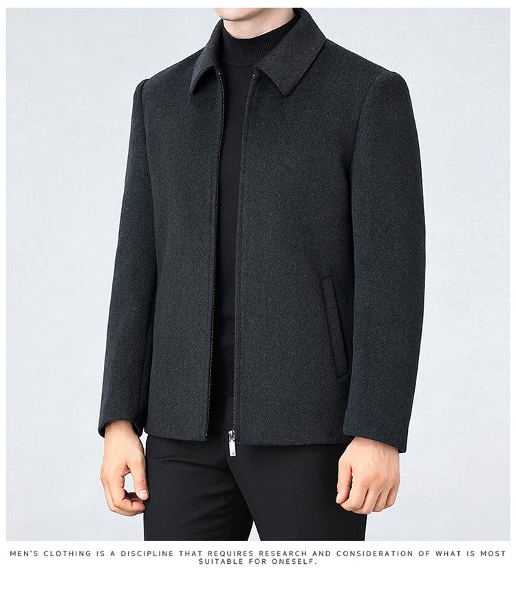 Brand Men's 2025 Autumn/Winter Wool Coat - Lapel, Detachable Down Lining, Double-Faced Wool Overcoat.