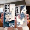 Romantic Rose Flower Pattern Case For Samsung S26 S25 Ultra S24 FE S23 Plus S22 S21 A15 A16 A17 A35 A36 A37 A54 A55 A56 A57 5G Plating Lens Soft Cover
