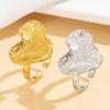 Chic Irregular Heart & Leaf Design Stainless Steel Ring for Women