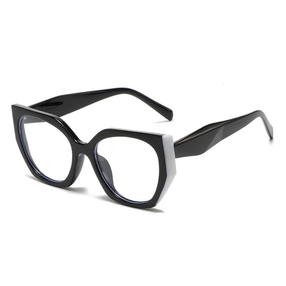 Versatile Clear Lens Cat Eye Glasses Large Frame Lightweight Plain Glasses Anti Blue Light Transparent Eyewear Unisex