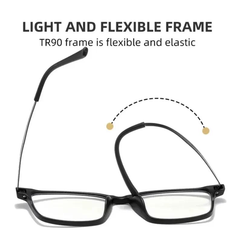 Pure Titanium Progressive Reading Glasses Men Women Near and Dual-use Anti-Blue Light Adjustment Eyewear