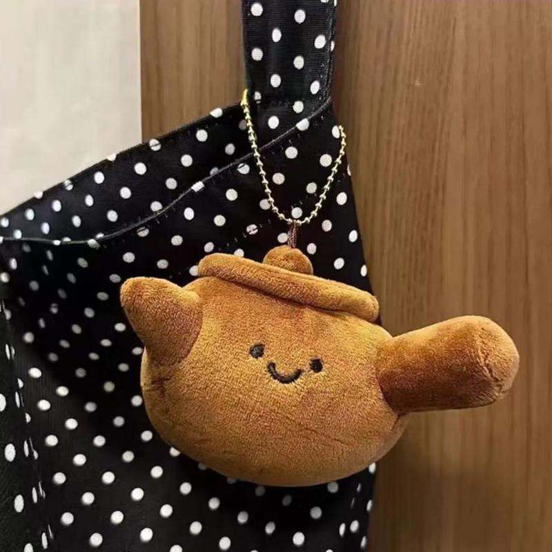 Cute Medicinal Herb Plush Doll Pendant Cartoon Medicine Pot And Herbs Keychain Toy  Bag Decoration Accessories Gift
