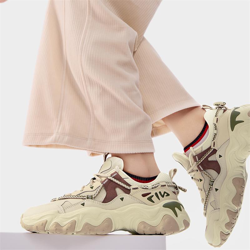 FILA Fluid 5 Cat Paw Shoes 5.0 Fashion Trend Low Top Casual Shoes Women sneaker Yellow White F12W432101FTP