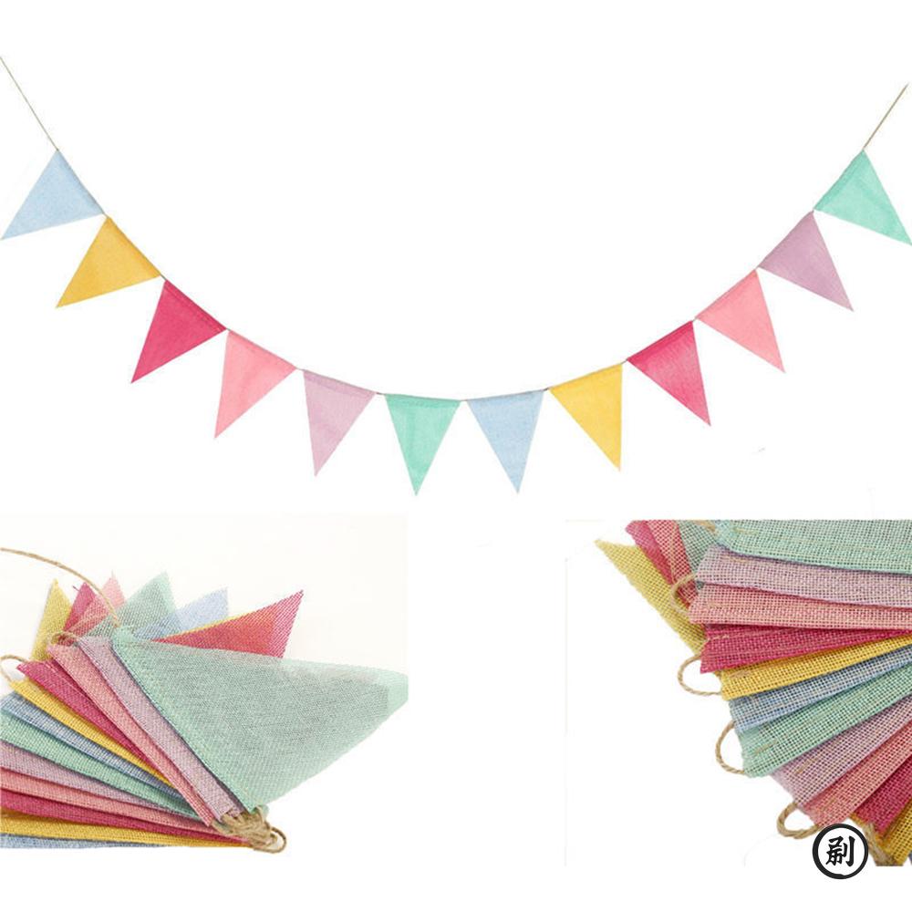 Vintage Colorful paper  Bunting Flags Pennant For Happy Birthday Party Wedding Decoration Candy Bar