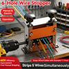 Wire Stripping Machine Gauge Wire 1-17mm Manual & Electric Wire Strip Tool with 6 Channels 5 Blades for Efficient Cable Strippin