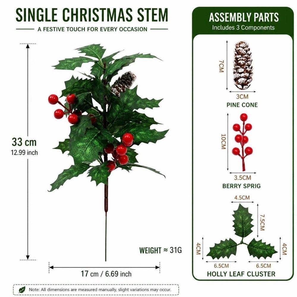 Fake Flowers Christmas Ornament Artificial Floral Decor Festive Bunches Christmas Decorations Home