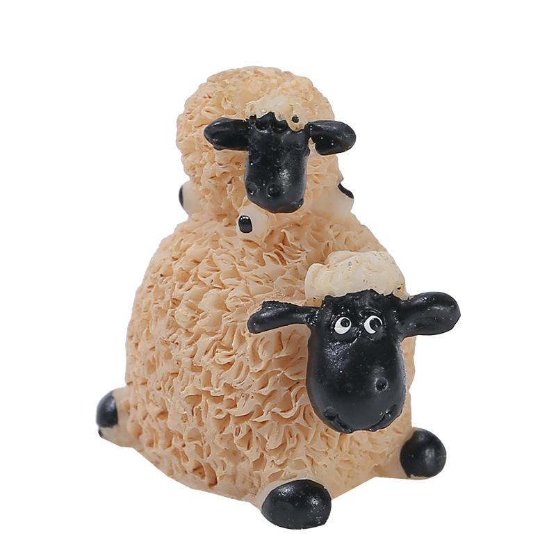 Moss Micro Landscape Ornaments: Cute Resin Sheep ZAKKA Miniature for Bonsai Decoration