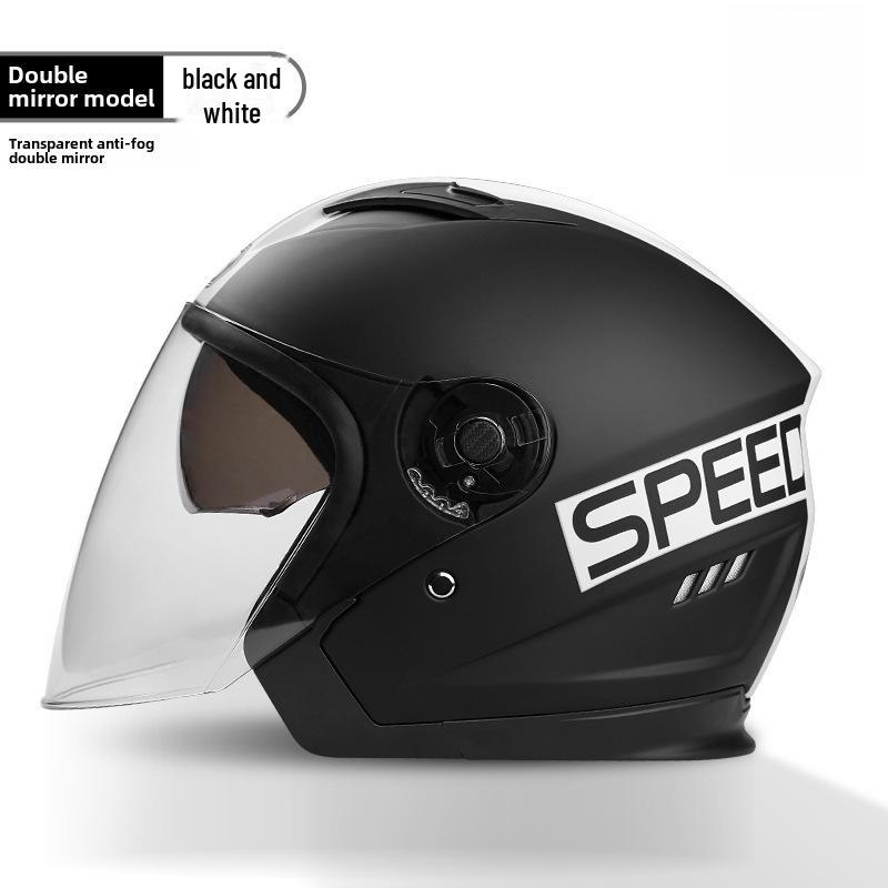 BYB A-Class 3C Certified Universal Helmet with Anti-Fog Dual Lens for Motorcycle/Electric Vehicle (Four Seasons).