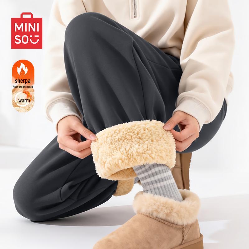 MINISO Men s Lamb Fleece Joggers M